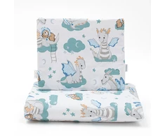 Dviejų pusių aksomo ir medvilnės rinkinys vežimėliui New Baby Dragon