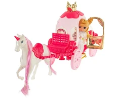 Eurobaby Zabawki Lėlės karieta su vienarage ir princese eurobaby