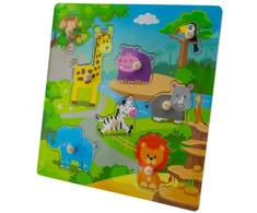 Eurobaby Zabawki Medinės dėlionės safari 30x30 cm 8 detalės