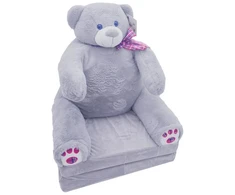 Eurobaby Zabawki Pliušinis minkštas žaislinis fotelis sofa pilkas DN15-0013
