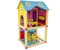 Eurobaby Zabawki Nedidelis lėlių namelis EUROBABY TOYS 31x26x52 cm mėlynas