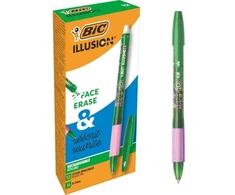 Ištrinamas rašiklis BIC Illusion žalias 12 vnt