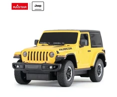 Jeep Wrangler JL mastelio 1:24 Rastar 79500 geltonas valdomas automobilis
