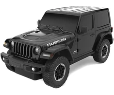 Jeep Wrangler JL mastelio 1:24 Rastar 79500 valdomas juodas automobilis