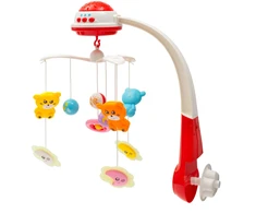 BABY MIX 37046 Plastikinė karuselė su projektoriumi raudona