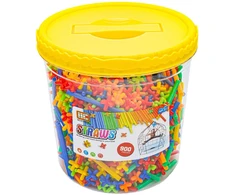 Konstrukcinės spalvotos plastikinės šiaudelės apie 900 vnt kibire