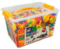 Konstruktoriaus rinkinys 1000 vnt. plastikinių šiaudelių 3D