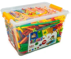Konstruktorių rinkinys 1200 vnt. plastikinių šiaudelių