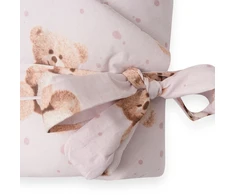 Kūdikių apklotėlis New Baby Love Teddy meškiukas 80x80 cm rožinis