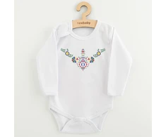 Kūdikių bodis su New Baby Folk Pattern gėlių raštu