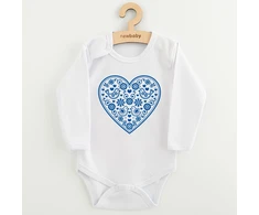 Kūdikių bodis su raštu New Baby Folk Pattern Mėlyna Heart