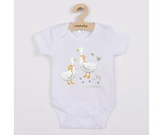 Kūdikių bodis su spauda New Baby Goose – trumpomis rankovėmis