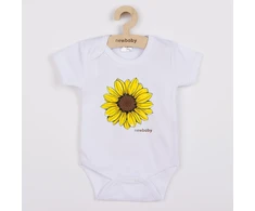 Kūdikių bodis su spauda New Baby Sunflower – trumpomis rankovėmis