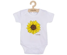 Kūdikių bodis su spauda New Baby Sunflower – trumpomis rankovėmis