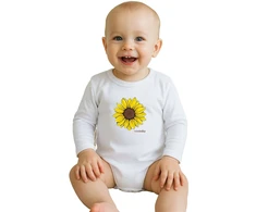 Kūdikių bodis su spauda New Baby Sunflower – trumpomis rankovėmis