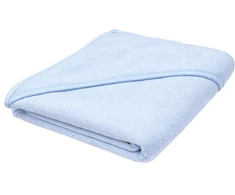 Kūdikių kilpinis rankšluostis su gobtuvu New Baby 100x100 cm mėlynas