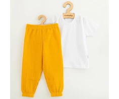 Kūdikių medvilninių marškinėlių ir muslino kelnių rinkinys New Baby Kindergarten Toffe