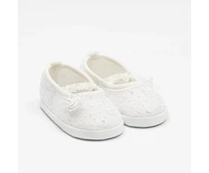 Kūdikių nėrinių baleto bateliai New Baby smėlio spalvos 12-18 mėn., dydis 12-18 mėn.
