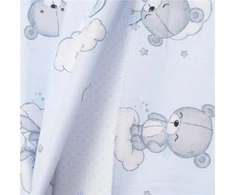 Kūdikių pagalvės pleištas lovai New Baby BASIC 59x37 cm rožinis su meškiuku