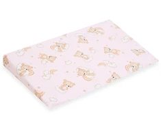 Kūdikių pagalvės pleištas lovai New Baby BASIC 59x37 cm rožinis su meškiuku