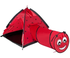 Kūdikių palapinė Baby Mix Ladybug su raudonu tuneliu