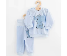 Kūdikių rinkinys: marškinėliai ir sportinės kelnės New Baby Happy Elephant mėlynos spalvos