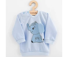 Kūdikių rinkinys: marškinėliai ir sportinės kelnės New Baby Happy Elephant mėlynos spalvos