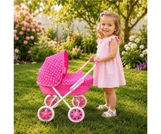 Dėlionė Kūdikių vežimėlis lėlėms New Baby Annie rožinis