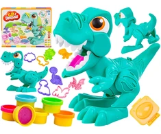 Kūrybinis dinozauro modelis su lipdoma mase ir priedais