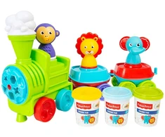 Kūrybinis rinkinys su žaidimų tešla Fisher-Price traukinys