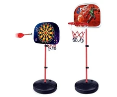 Lauko žaidimų rinkinys 2in1 krepšinis ir smiginis 166 cm