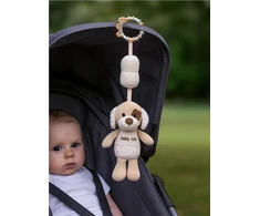 Lavinamasis pliušinis žaislas su segtuku Baby Mix rudos spalvos šuo