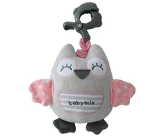 Lavinamasis pliušinis žaislas su segtuku Baby Mix pelėda rožinė
