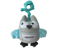 Lavinamasis pliušinis žaislas su segtuku Baby Mix pelėda mėtų spalvos