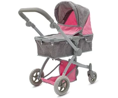 Lėlių vežimėlis 2in1 Baby Mix Sophie rožinis-pilkas