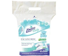 Linteo Baby Aloe Vera drėgnos kūdikių servetėlės, 4x80 vnt.