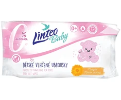 Linteo Baby drėgnos kūdikių servetėlės su medetkų ekstraktu, 72 vnt., minkštos ir kreminės