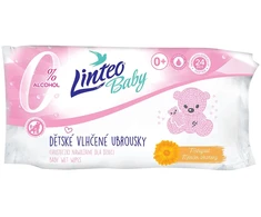 Linteo Baby drėgnos kūdikių servetėlės su medetkų ekstraktu, 24 vnt., minkštos ir kreminės