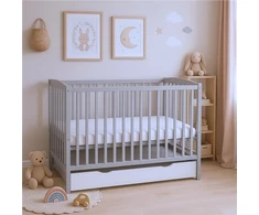 Lovytė su stalčiumi New Baby LILLY pilka