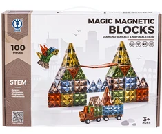 Magnetinės konstravimo kaladėlės 100 spalvotų detalių