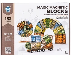 Magnetinės konstravimo kaladėlės 153 spalvoti elementai