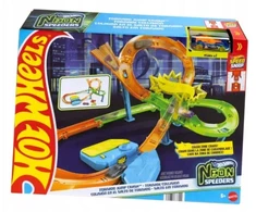 Mattel Žaislinis Hot Wheels Neon Speeders Tornado Jump Crash automobilis