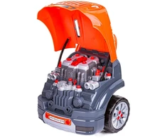 Xiong Cheng Jaunojo mechaniko komplektas su automobiliu, 61 el.