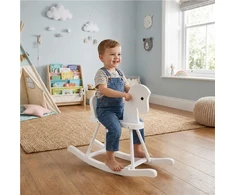 Medinis supamasis arkliukas vaikams Baby Mix baltas