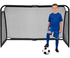Bauerkraft Metaliniai futbolo vartai su treniruočių tinkleliu žaidimui 180x120x60 cm juodi