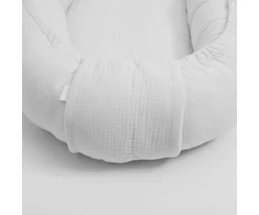 Muslino lizdas kūdikiui New Baby baltas