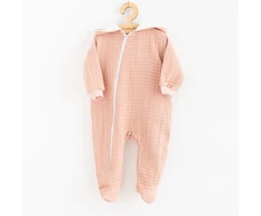 Naujagimio muslininis kombinezonas su gobtuvu New Baby Comfort, rožinis, dydis 74 (6-9 mėn.)
