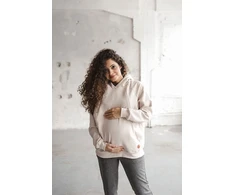 Nėščiųjų ir žindymo džemperis Motherhood oversize milk &amp; love smėlio spalvos, dydis XL