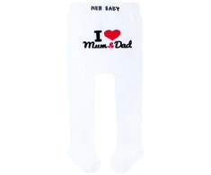 New Baby baltos medvilninės pėdkelnės „I Love Mum and Dad“, dydis 80 (9-12 mėn.)