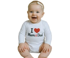 New Baby bodis su spaudiniu I Love Mum and Dad, dydis 86 (12-18 mėn.)